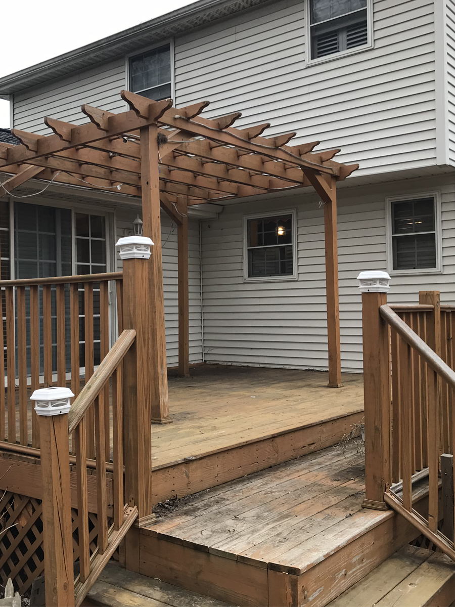 Residential deck painting project before certapro painters of wny